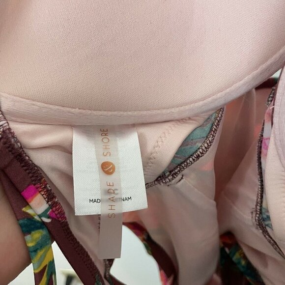 Shade & Shore Red Floral One Piece Swim Suit Size 36C - Picture 5 of 6